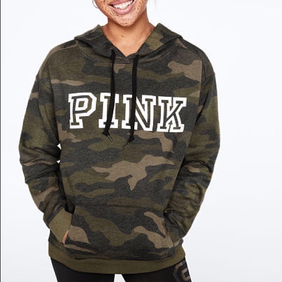 🚫SOLD🚫💗VS PINK GREEN CAMO EVERYDAY HOODIE - Picture 4 of 8